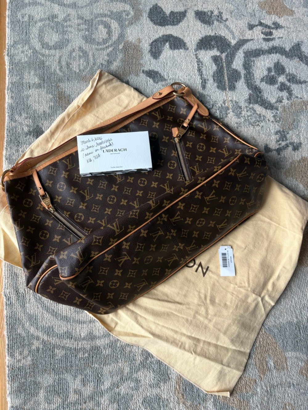 Louis Vuitton Monogram Canvas Hobo Bag - Brown with Tan Trim